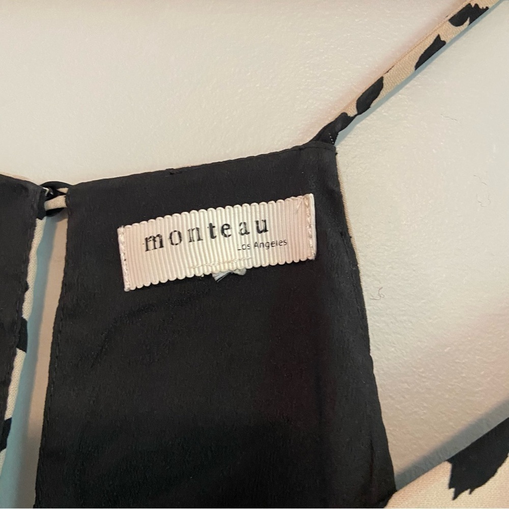 Monteau Black and Cream Patterned Top - Picture 2 of 6